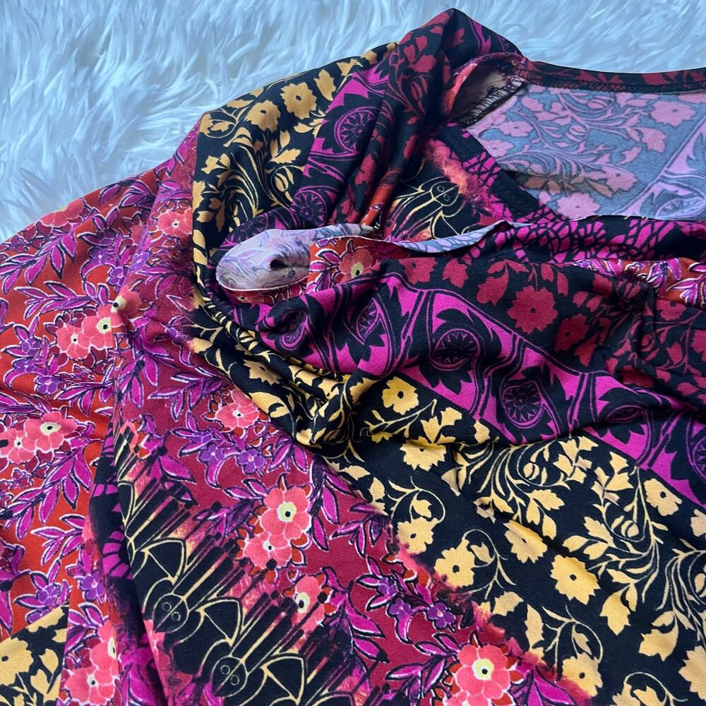 Icy Tunic Womens Pullover flared purple 3/4 sleeve XL